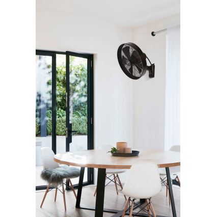 ZEVENTI - Seinätuuletin FREEZE 50W/230V halkaisija 40 cm musta/ruskea + kauko-ohjaus