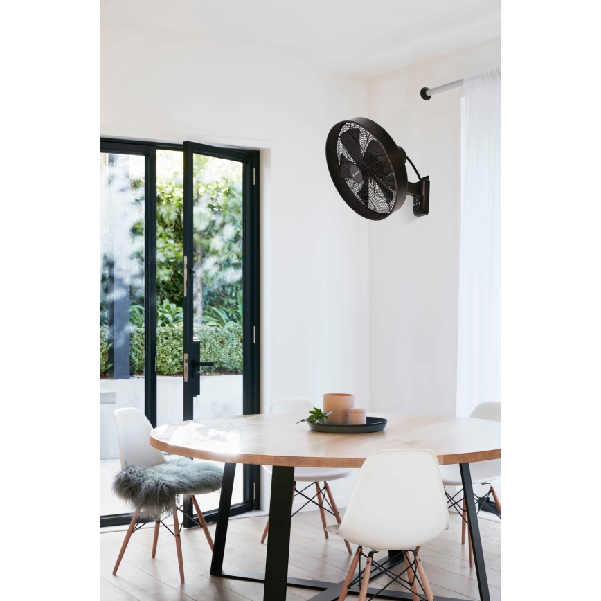 ZEVENTI - Seinätuuletin FREEZE 50W/230V halkaisija 40 cm musta/ruskea + kauko-ohjaus