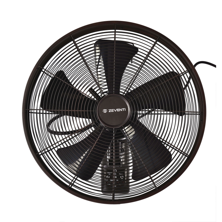 ZEVENTI - Seinätuuletin FREEZE 50W/230V halkaisija 40 cm musta/ruskea + kauko-ohjaus