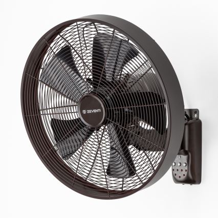 ZEVENTI - Seinätuuletin FREEZE 50W/230V halkaisija 40 cm musta/ruskea + kauko-ohjaus
