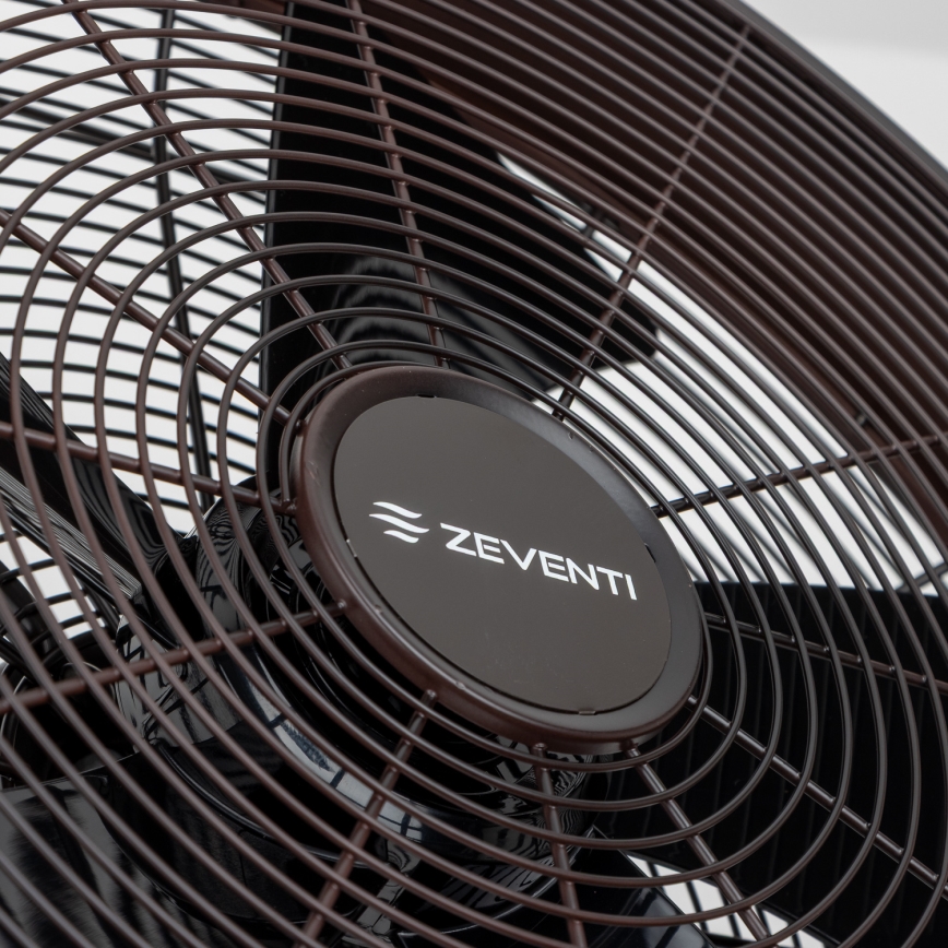 ZEVENTI - Seinätuuletin FREEZE 50W/230V halkaisija 40 cm musta/ruskea + kauko-ohjaus
