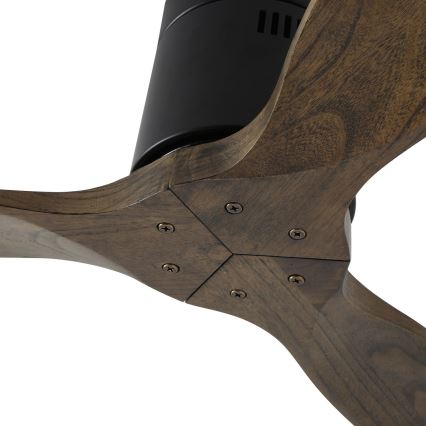 ZEVENTI - SPELLO-kattotuuletin, Tuya Wi-Fi, musta/tammi + kaukosäädin