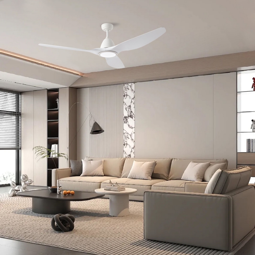 ZEVENTI - LED-kattotuuletin URBINO LED/20W/230V 3000-6000K Wi-Fi Tuya valkoinen + kaukosäädin