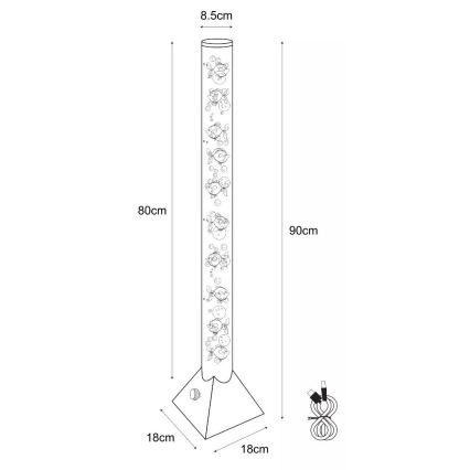 Zuma Line - LED RGB Lattialamppu LED/3,6W/5V