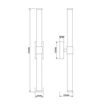 Zuma Line - LED-seinävalaisin LED/12W/230V messinki