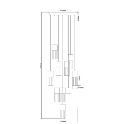 Zuma Line - LED-riippuvalaisin vaijerilla LED/50W/230V, kullanvärinen