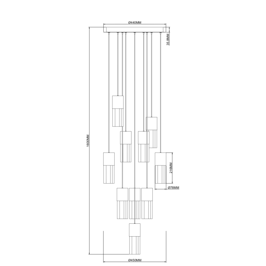 Zuma Line - LED-riippuvalaisin vaijerilla LED/50W/230V, kullanvärinen