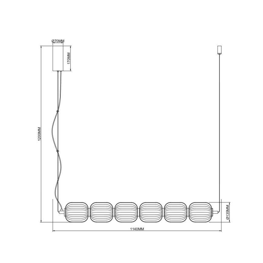 Zuma Line - LED-riippuvalaisin johdolla LED/50W/230V kultainen