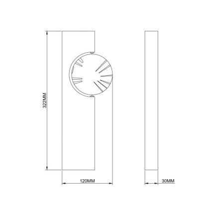 Zuma Line - LED-seinävalaisin LED/3W/230V musta/kulta