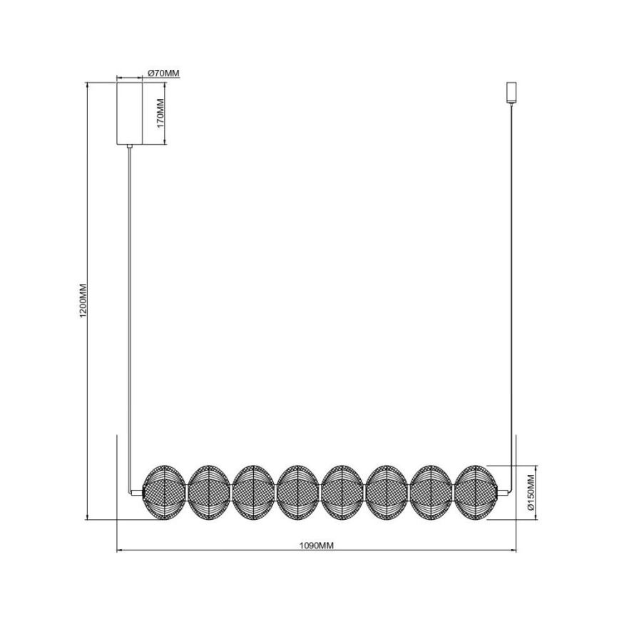 Zuma Line - LED-riippuvalaisin vaijerilla LED/50W/230V kultainen