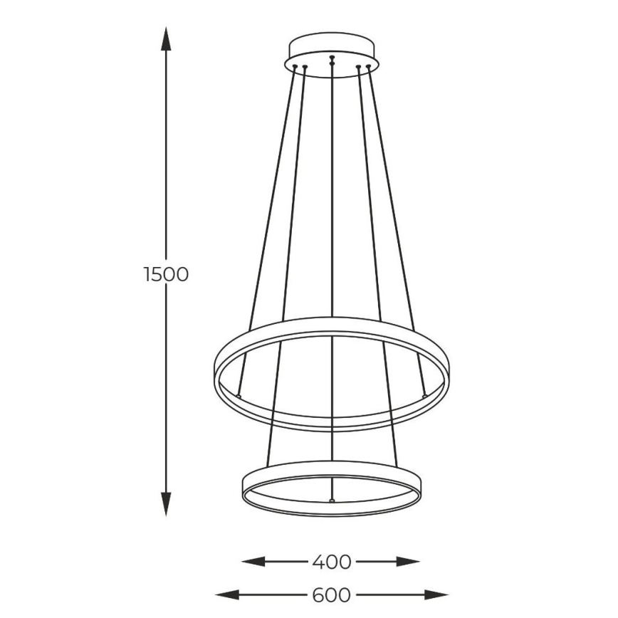Zuma Line - LED-kattokruunu johdossa LED/50W/230V 3000/4000/6000K halkaisija 60 cm kulta
