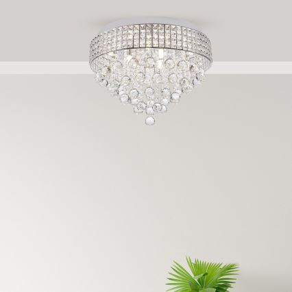 Zuma Line - Kattovalo 9xG9/25W/230V halkaisija 50 cm kiiltävä kromi