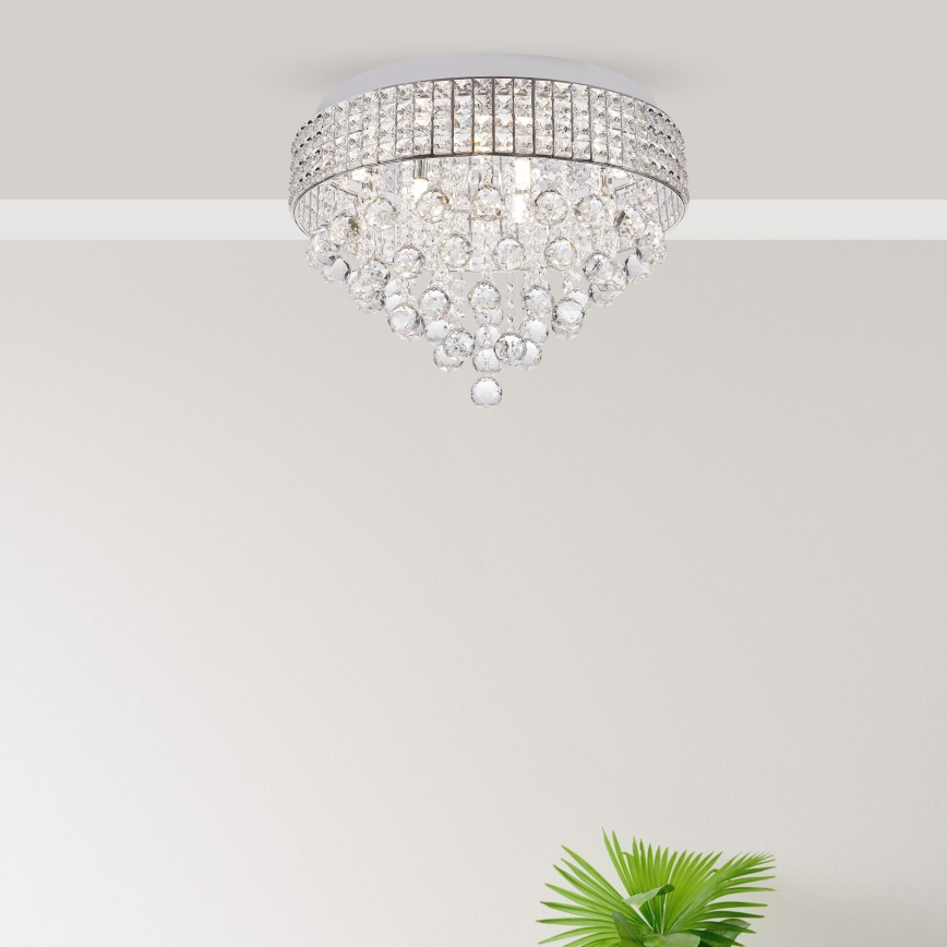 Zuma Line - Kattovalo 9xG9/25W/230V halkaisija 50 cm kiiltävä kromi
