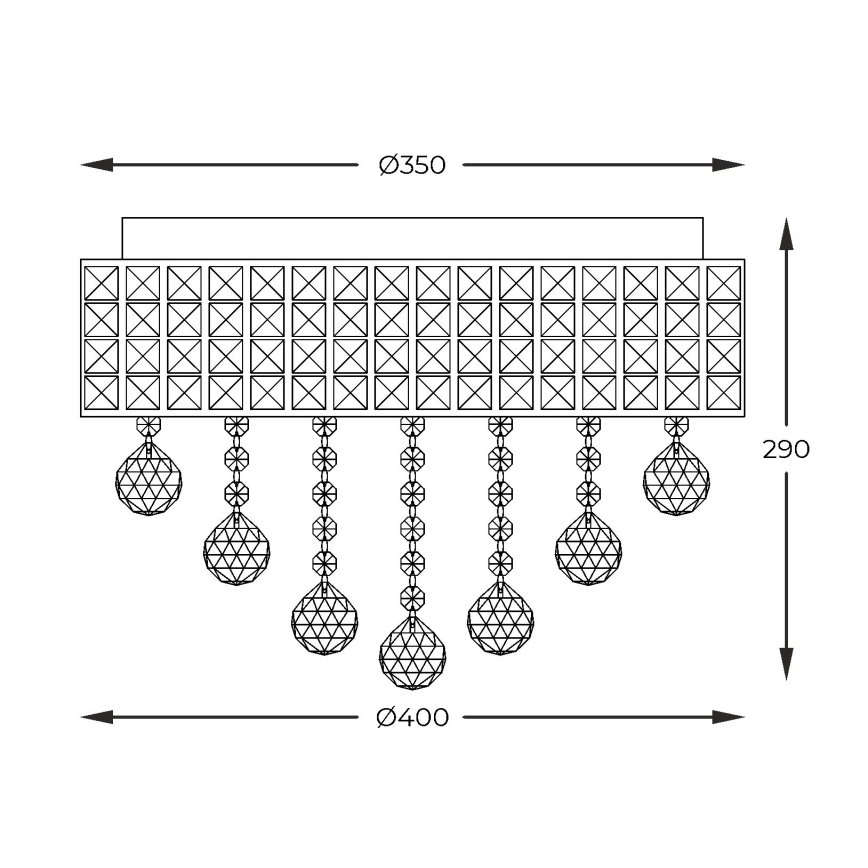 Zuma Line - Kattovalo 6xG9/25W/230V halkaisija 40 cm kiiltävä kromi