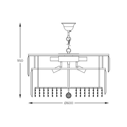 Zuma Line - Kattokruunu ketjussa 16xE14/40W/230V halkaisija 60 cm kulta