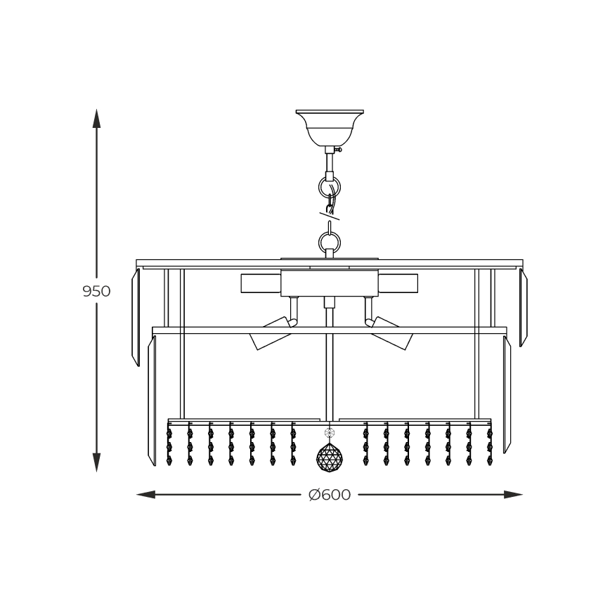 Zuma Line - Kattokruunu ketjussa 16xE14/40W/230V halkaisija 60 cm kulta