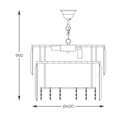 Zuma Line - Kattokruunu ketjussa 8xE14/40W/230V halkaisija 40 cm kulta