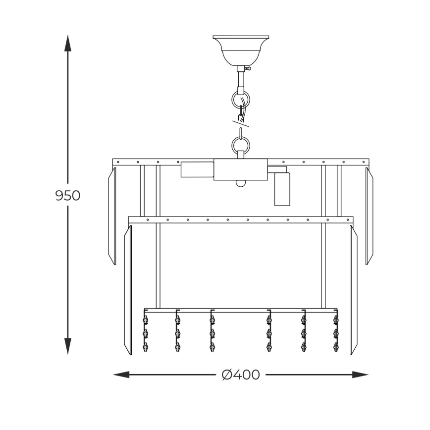 Zuma Line - Kattokruunu ketjussa 8xE14/40W/230V halkaisija 40 cm kulta