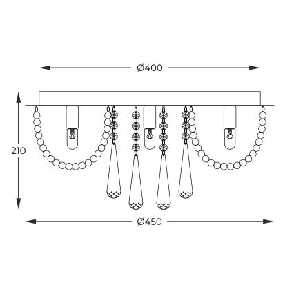 Zuma Line - Kattovalo 6xG9/25W/230V halkaisija 45 cm kiiltävä kromi