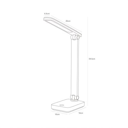 Zuma Line - LED Ladattava pöytävalaisin LED/8W/1200 mAh 3000/4500/6000K musta