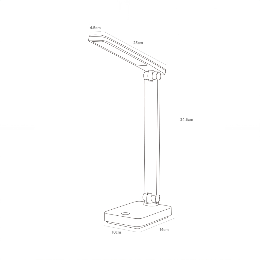 Zuma Line - LED Ladattava pöytävalaisin LED/8W/1200 mAh 3000/4500/6000K musta