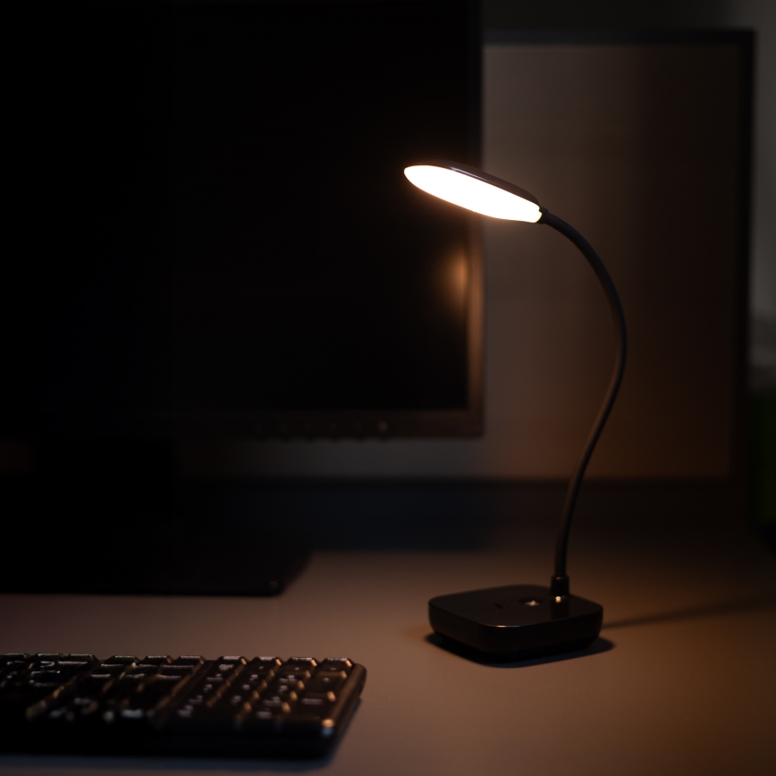 Zuma Line - LED Ladattava pöytävalaisin LED/7W/1200 mAh 3000/4500/6000K musta