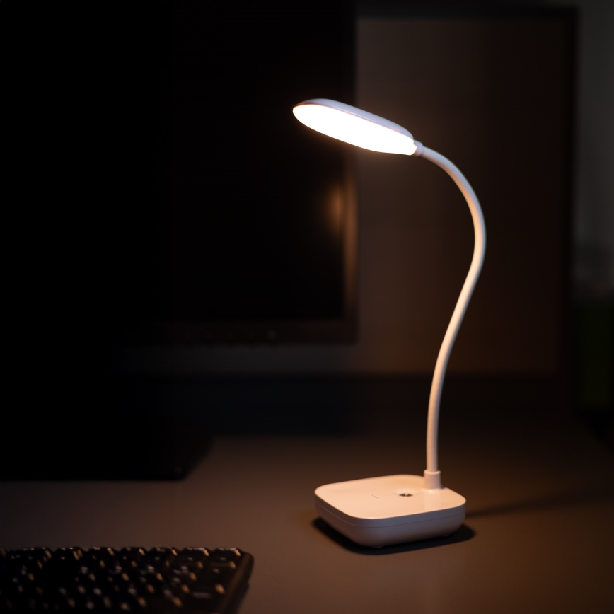 Zuma Line - LED Ladattava pöytävalaisin LED/7W/1200 mAh 3000/4500/6000K CRI 90 valkoinen