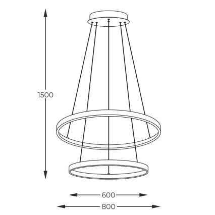 Zuma Line - LED-kattokruunu johdossa LED/60W/230V 3000/4000/6000K halkaisija 80 cm kulta