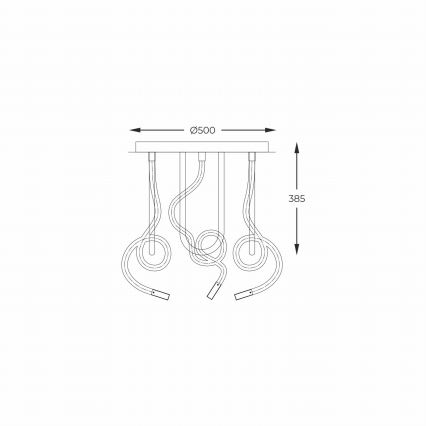 Zuma Line - Kiinteä LED-kattokruunu LED/45W/230V 3000/4000/6000K musta