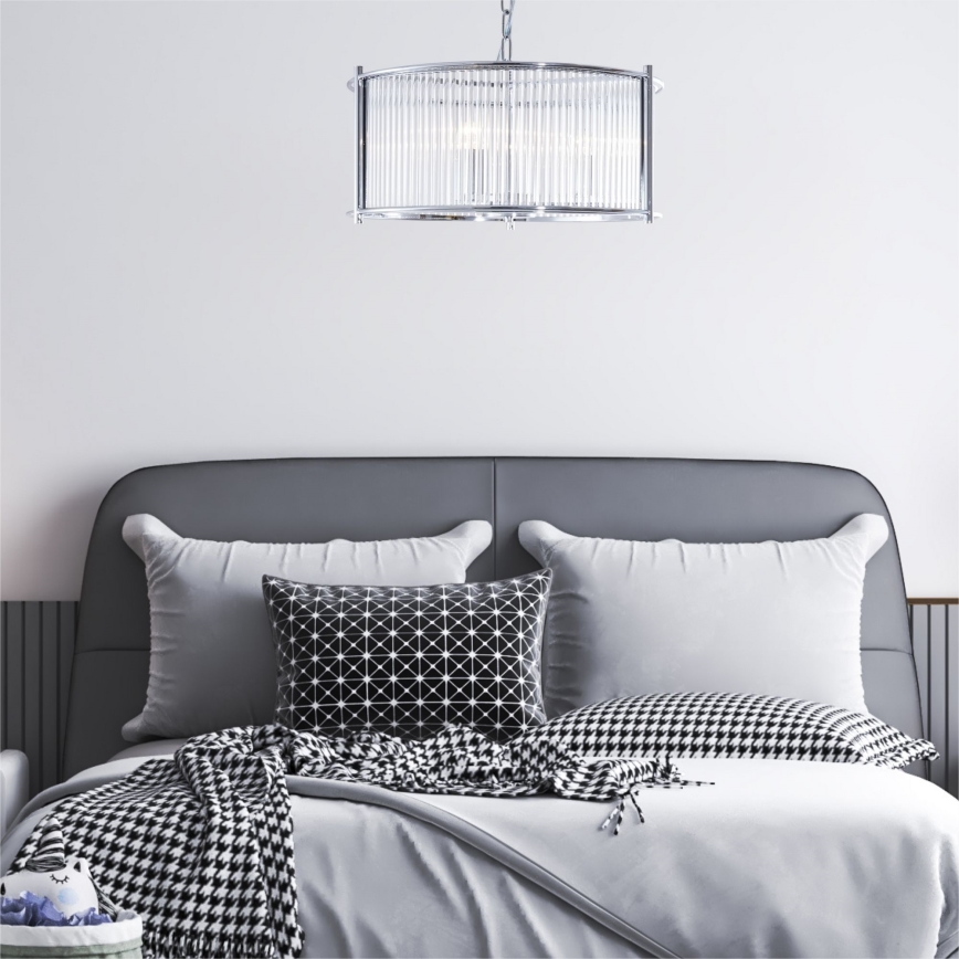Zuma Line - Kattokruunu ketjussa 3xE27/40W/230V kiiltävä kromi