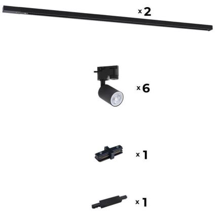 Zuma Line - Kohdevalaisin kiskojärjestelmään 6xGU10/10W/230V musta + kiskojärjestelmän lisävarusteet