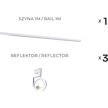 Zuma Line - Kohdevalaisin kiskojärjestelmään 3xGU10/15W/230V valkoinen