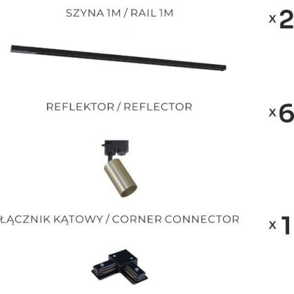 Zuma Line - Kiskojärjestelmän kohdevalaisin 6xGU10/35W/230V musta/kultainen