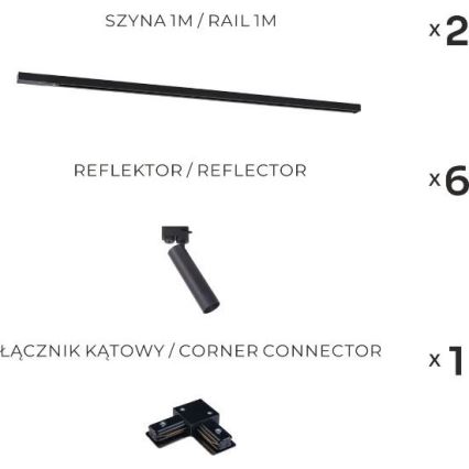 Zuma Line - Kiskojärjestelmän kohdevalaisin 6xGU10/35W/230V musta