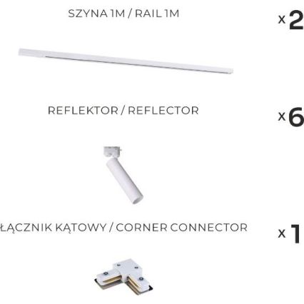 Zuma Line - Kohdevalaisin kiskojärjestelmään 6xGU10/35W/230V valkoinen