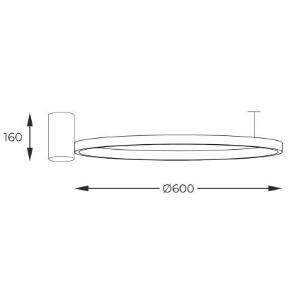 Zuma Line - LED-kattokruunu johdossa LED/32W/230V 3000/4000/6000K halkaisija 60 cm musta