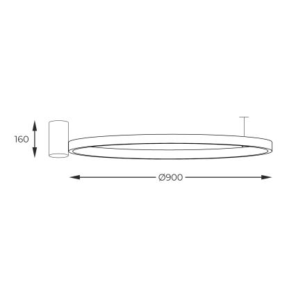 Zuma Line - LED-kattovalaisin LED/40W/230V 3000/4000/6000K halkaisija 90 cm musta