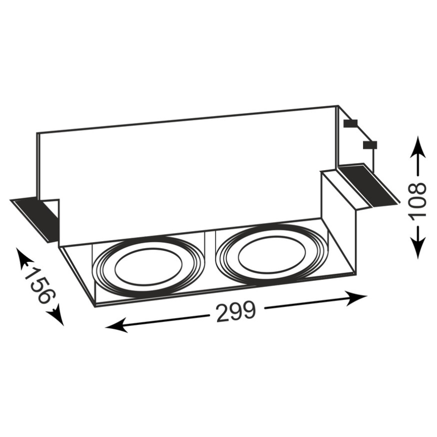 Zuma Line 94364-WH-Upotettava valo ONEON 2xGU10-AR111/15W/230V valkoinen