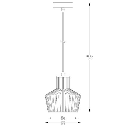 Zuma Line - Kattokruunu johdossa 1xE27/40W/230V halkaisija 18 cm musta
