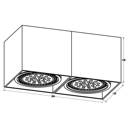 Zuma Line ACGU10-116 -  Kohdevalo BOX 2 2xGU10-ES111/15W/230V valkoinen