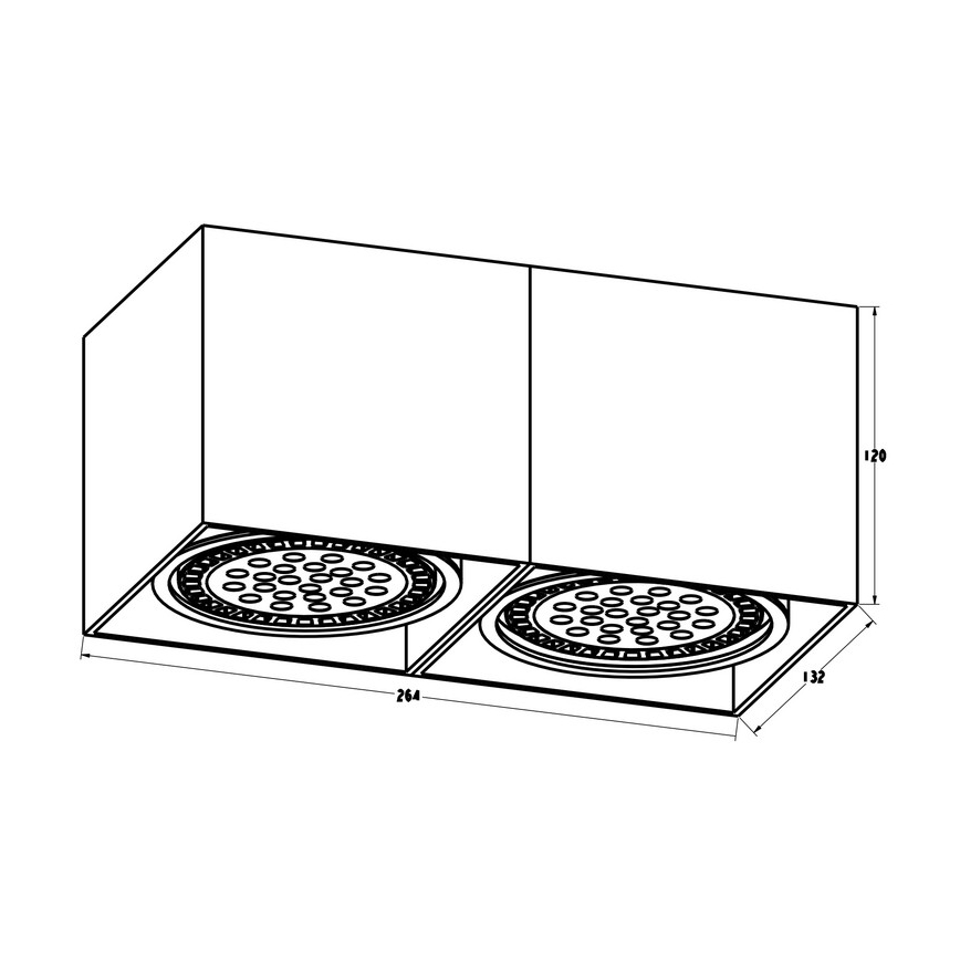 Zuma Line ACGU10-116 -  Kohdevalo BOX 2 2xGU10-ES111/15W/230V valkoinen