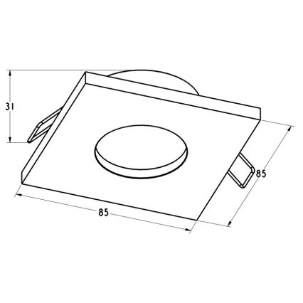 Zuma Line ARGU10-032 - Upotettava valo CHIPO DL 1xGU10/50W/230V IP54 musta