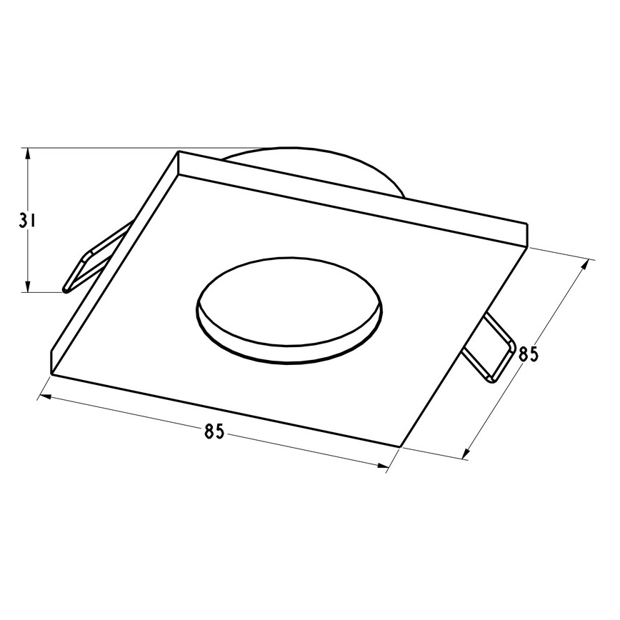 Zuma Line ARGU10-032 - Upotettava valo CHIPO DL 1xGU10/50W/230V IP54 musta