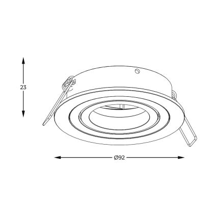 Zuma Line - Upotettava alasvalo 1xGU10/50W/230V musta