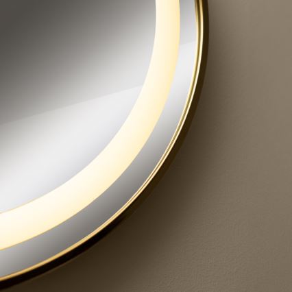 Zuma Line - LED Kylpyhuone seinä peili taustavalolla LED/24W/230V 3000/4000/6000K halkaisija 60 cm IP44 kulta