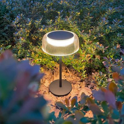 Zuma Line - LED Himmennettävä aurinko ladattava pöytävalaisin LED/2,5W/2000 mAh IP44 musta