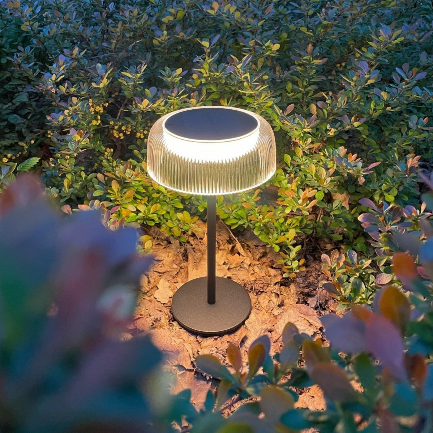 Zuma Line - LED Himmennettävä aurinko ladattava pöytävalaisin LED/2,5W/2000 mAh IP44 musta