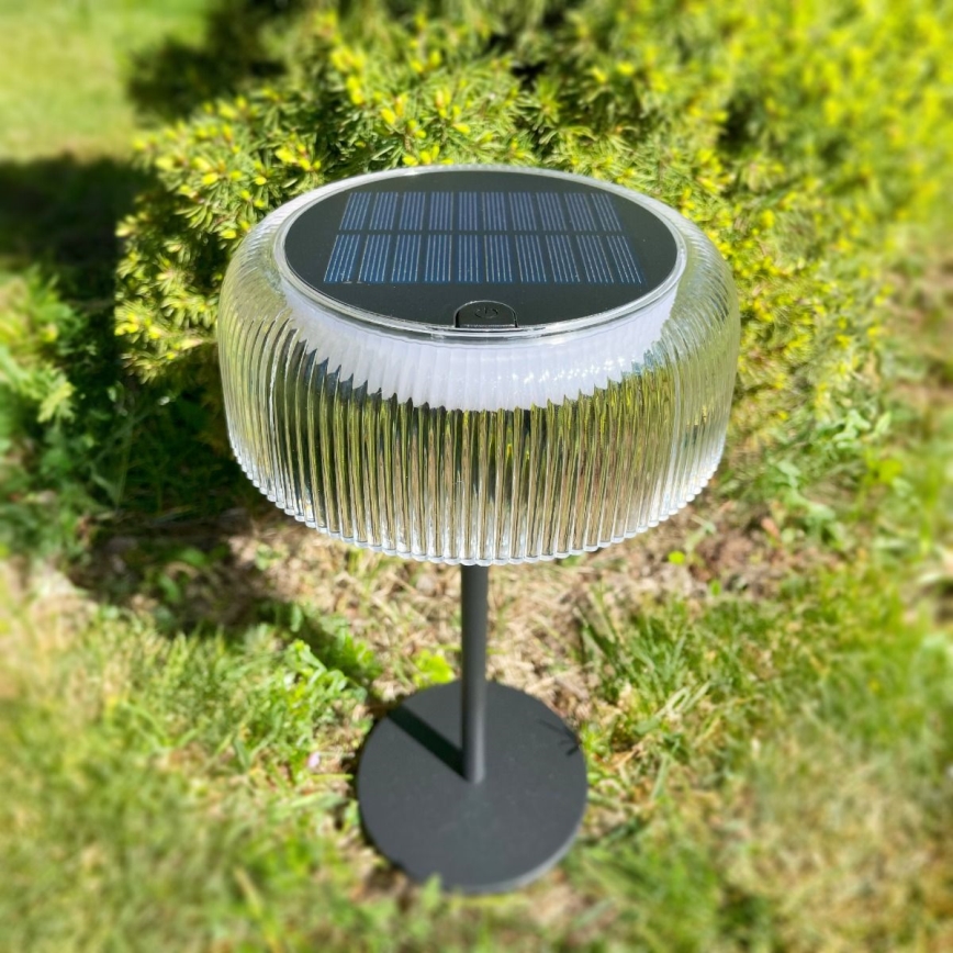 Zuma Line - LED Himmennettävä aurinko ladattava pöytävalaisin LED/2,5W/2000 mAh IP44 musta