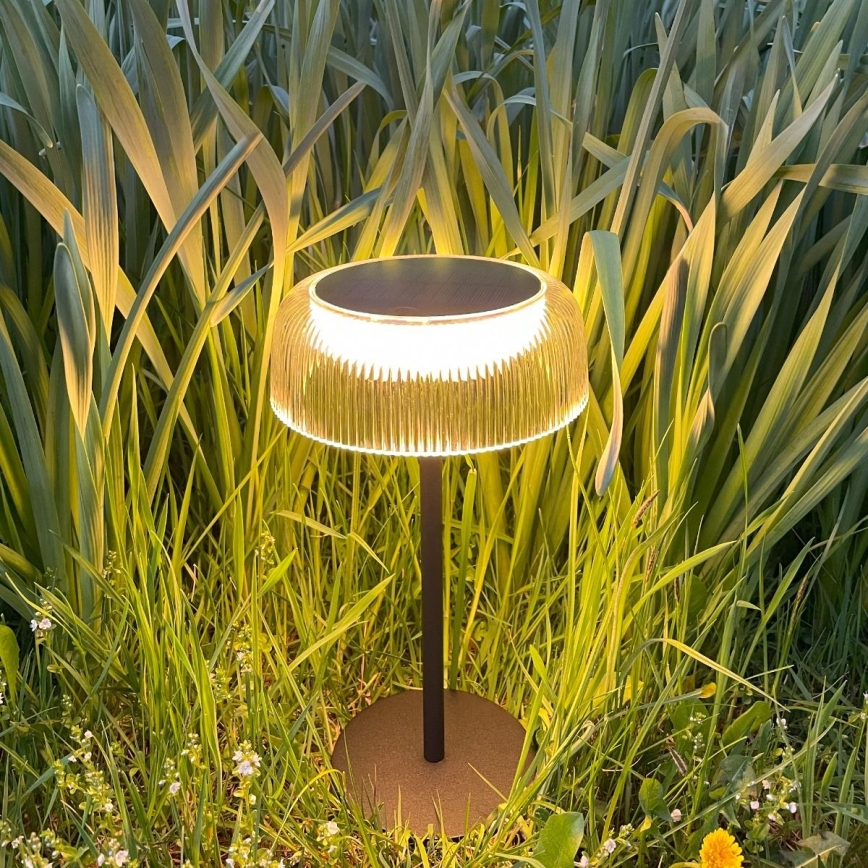 Zuma Line - LED Himmennettävä aurinko ladattava pöytävalaisin LED/2,5W/2000 mAh IP44 musta