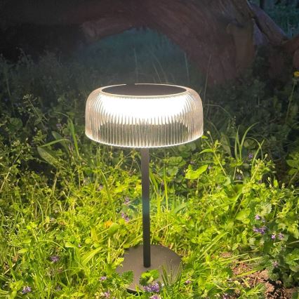 Zuma Line - LED Himmennettävä aurinko ladattava pöytävalaisin LED/2,5W/2000 mAh IP44 musta